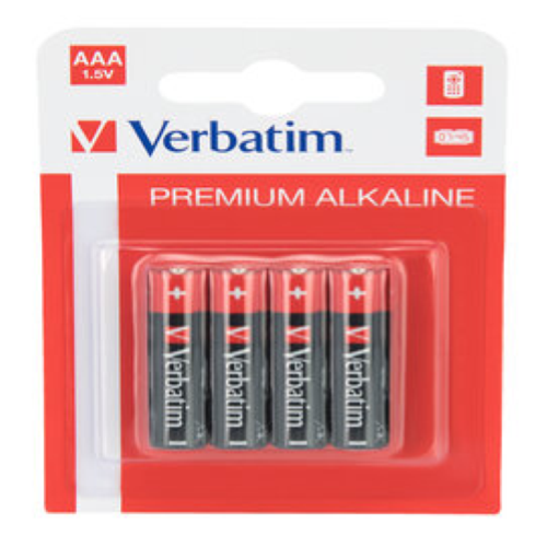 VERBATIM ALKALINE BATTERY AAA 4-PACK (HANGCARD)